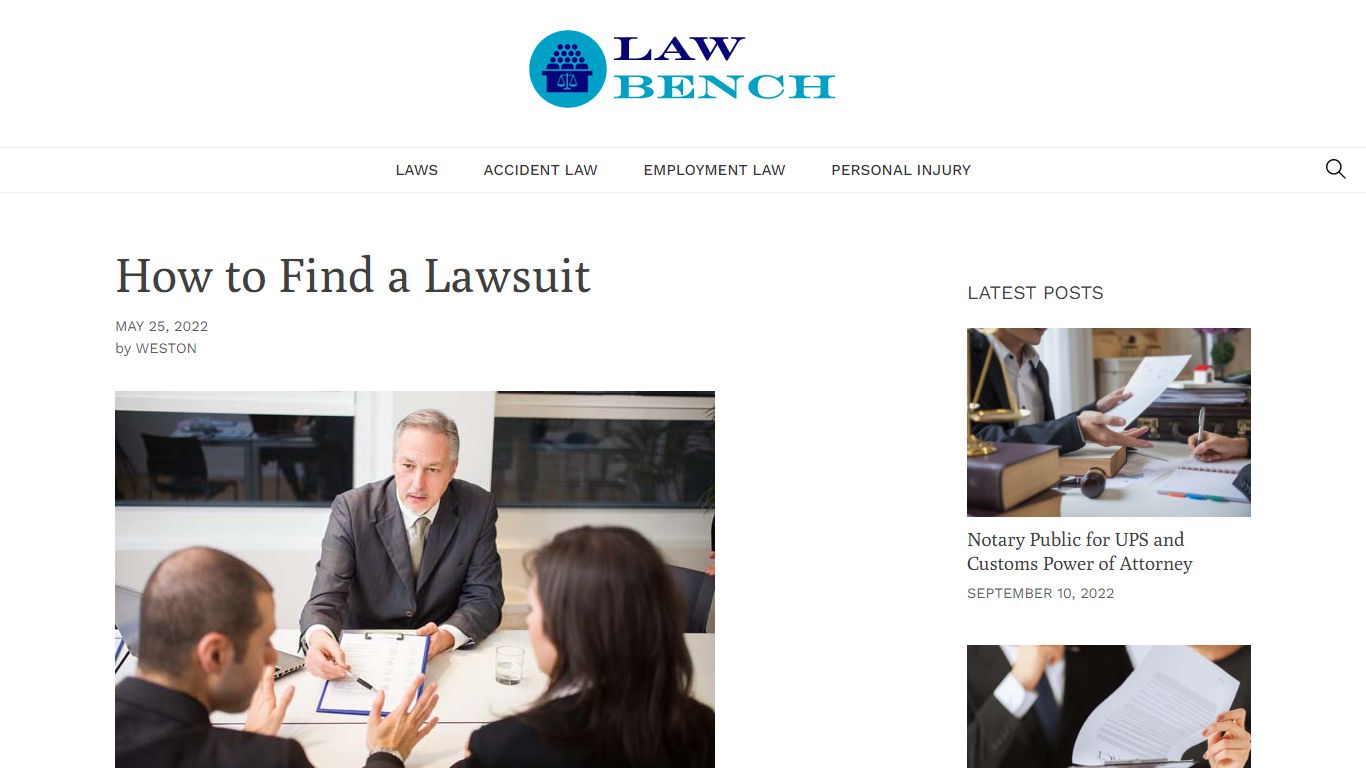 How to Find a Lawsuit - Law Bench